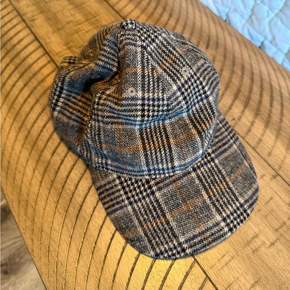 Madewell Plaid Wool Baseball Cap – NWT | Adjustable | Brown/Blue Check